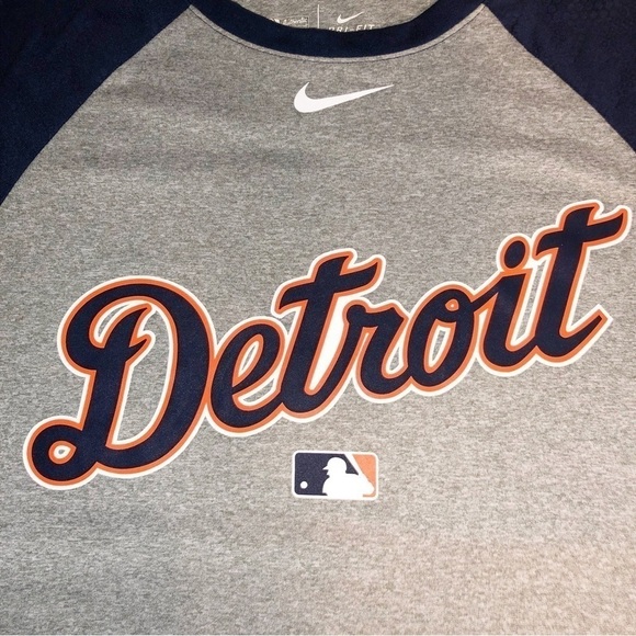Nike MLB Grey and Blue Detroit Tigers Baseball Tee Size S - Picture 5 of 9